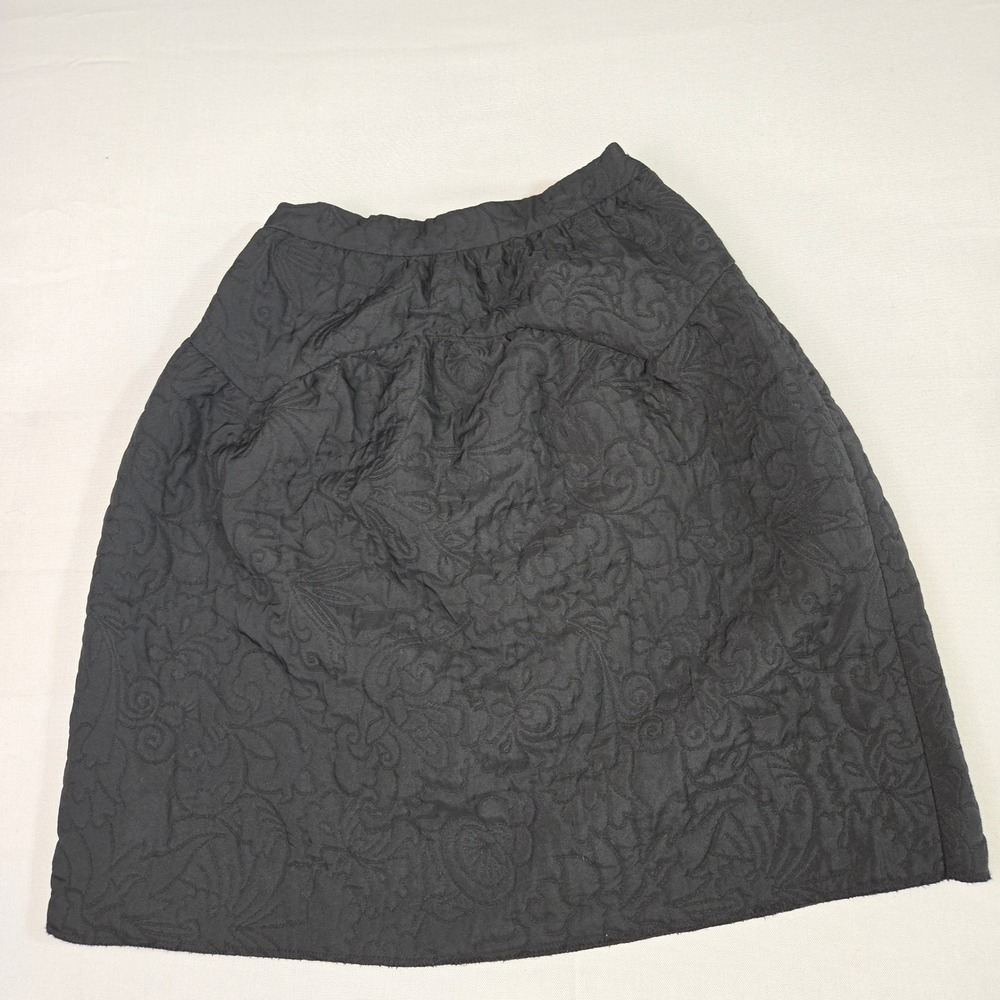 Zara Black Quilted Floral Embroidered A-Line Short Skirt Juniors Size 9